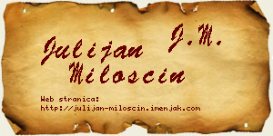 Julijan Miloščin vizit kartica